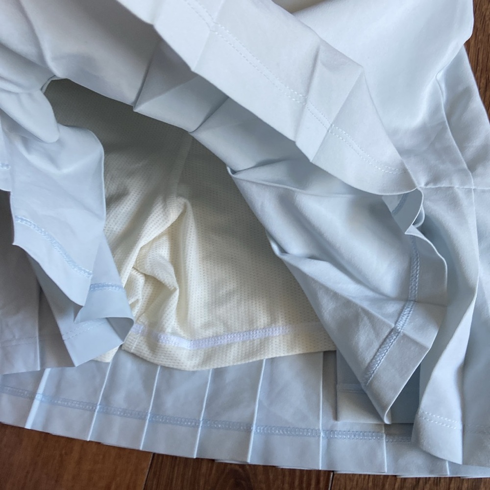 Tory Sport Pleated Tennis Skirt In Blue Silk. - Picture 8 of 10